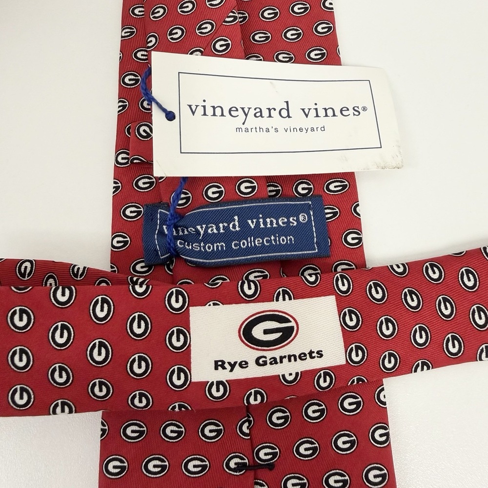 Vineyard Vines NEW Men's Tie Rye Garnets High School Football Red 3 3/8" x 58"